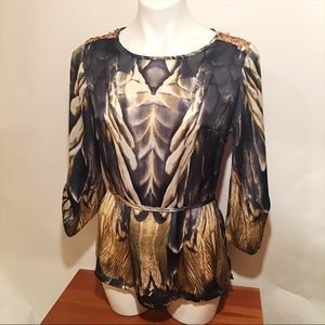 Albert Makali Angel Wings Feathered Top